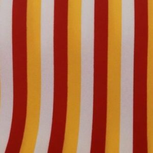 Oeteldonk stof, texture stof, streep print, rood,wit,geel. Q405