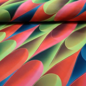 Texture stof,drup print, neon kleuren, roze/groen/oranje, blauw. CT01