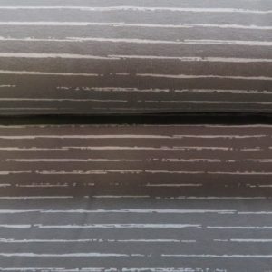 Tricot katoen stof, streep print, licht taupe/wit. Q1828