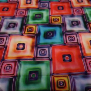 Texture stof, blokken print digitaal, blauw/groen/rood/paars . JT003