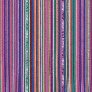 Ibiza/Mexico style geweven stof, strepen, paars/lila/groen/rood. D0403