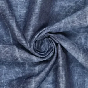 Indigo chiffon stof, donker jeansblauw/wit. P597