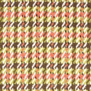 Jacquard pied de poule stof , groen en roze . X1200