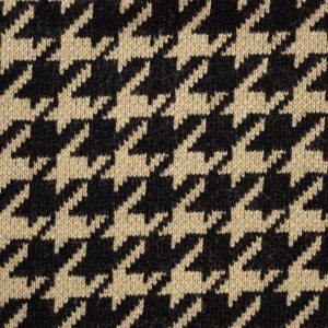 Jersey punta stof, pied de poule, beige/zwart. A0816