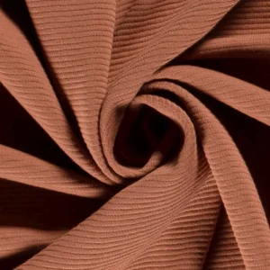 Jersey tricot stof, fijne rib, roest. Y675