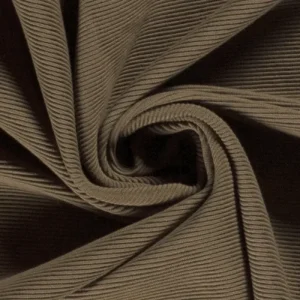 Jersey tricot stof, fijne rib, taupe. Y678