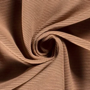 Jersey tricot stof, fijne rib, donker zalm. Y924