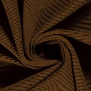 Jersey tricot stof, fijne rib, bruin. X1357
