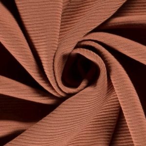 Jersey tricot stof, fijne rib, cognac. C558