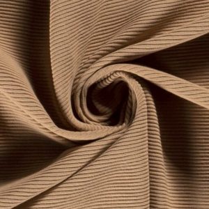 Jersey tricot stof, fijne rib, nude. C559