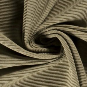 Jersey tricot stof, fijne rib, oudgroen. C560