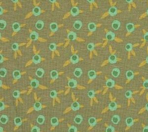 Joggingstof, alpen fleece, kleine bloemetjesprint, mosgroen/mint/grasgroen. Z0493