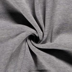 Jogging stof mêlee grijs, enkel gelust, french terry J0063