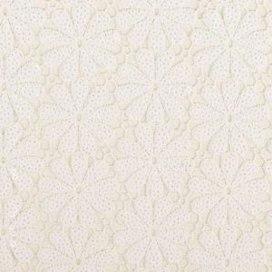 Kant pailletten stof, bloemen, offwhite. Y96
