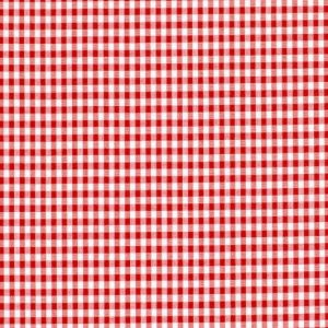 Poplin katoen stof, ruit, rood/wit. 0.5R015