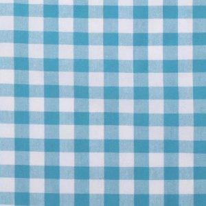 Katoen stof ruit aqua/turquoise blauw met wit, 1.5R004
