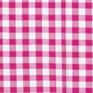 Katoen stof ruit fuchsia met wit,1.5R017