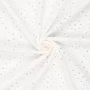 Katoen swiss broderie stof, wit. Y367