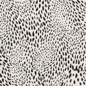 Katoen viscose stof, fantasie stipjes, ofwhite/zwart. Z0585