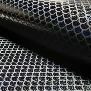 Lycra stof, reptiel print groot, zwart. LYR069