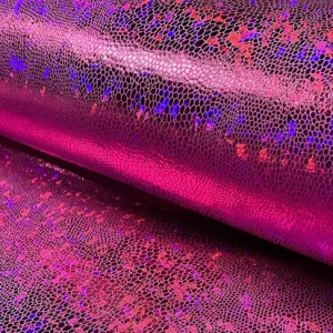 Lycra stof, slang print, fuchsia . LYS017