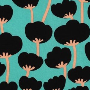 Lenzing ecovero stof, poppies Nerida Hansen, zeeblauw. X1320