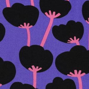 Lenzing ecovero stof, poppies Nerida Hansen, paars. X1322