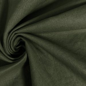 Linnen katoen stof, legergroen. VAL215