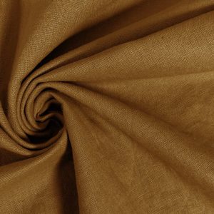 Linnen katoen stof, okergeel. VAL570