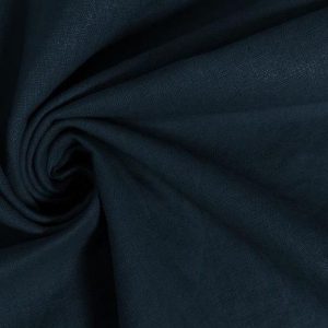 Linnen katoen stof, donkerblauw. VAL605