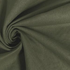 Linnen katoen stof, olijfgroen. VAL213