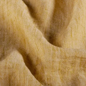Linnen look stof, melange, geel. P304