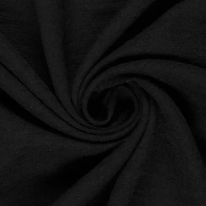 Linnen look stof, zwart. Y240