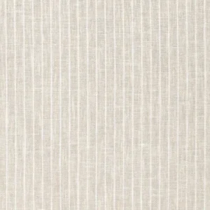 Linnen touch stof, krijtstreep, zand/wit. P262