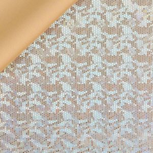 Lycra honey stof 4 way stretch, licht goud. Z0882