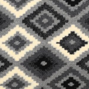 Mantel stof, gekookte wol, aztekprint, grijs/offwhite. A0543