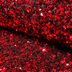 Pailletten stof, rood. X096