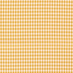Poplin katoen stof, ruit, okergeel/wit. 0.5R034