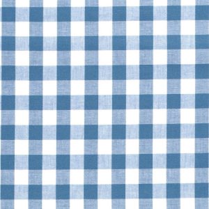 Katoen stof ruit, jeansblauw met wit, 1.5R006
