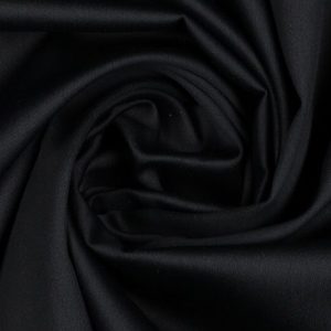 Poplin satijn stof, soepel vallend, zwart. PS001