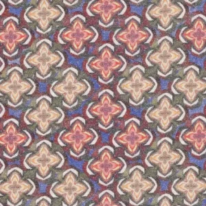 Fijne breisel stof, retro bloemetjes, lurex, groen/geel/blauw/bruin. Y698