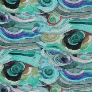 Punta di roma stof, starry night, blauw/groen. Y686