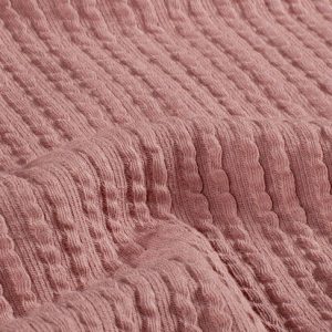 Rib jacquard jersey stof, rib motief, oudroze. Y987