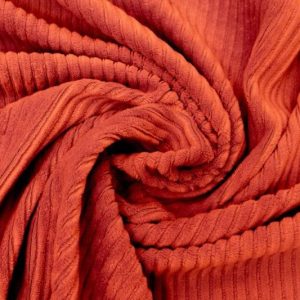 Rib stof stretch, steenrood. X1470