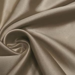 Stretch satijn stof, taupe ST070