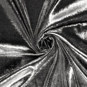 Satijn lurex foliedruk stof, zilver. P103