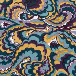 Satijn stof, soepel vallend, fantasie paisleyprint. X1105