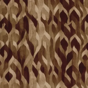 Satijn stof, soepel vallend, fantasie print, groen/bruin/zand. Y855