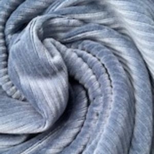 Rib stof stretch, dusty blauw. Q2679