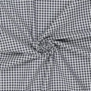 Seersucker katoen stof, ruit, blauw. Y36